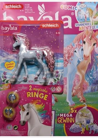 bayala Schleich Magazin 50/2024 Extra: Eis-Fohlen Nevia + 2 Ringe