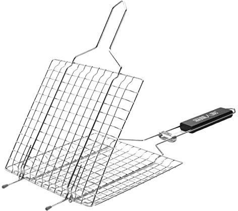 Grillkorb Metallgitter mit faltbarem Griff Camping Grill Wurst Grill Rack Netz Home Küche Zubehör