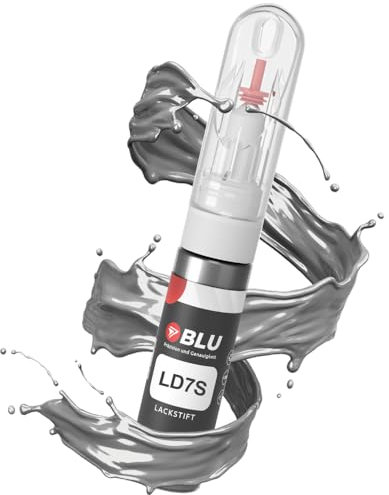BLU Lackstift Auto kompatibel für VW LD7S GRAU SLATEGREY | Auto Lack Reparatur 2in1 Ausbesserungslack Pinsel + Nadel