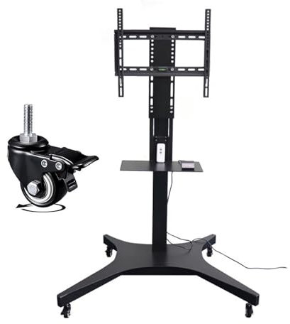 SaryEdge TV Bracket Adjustable Motorised TV Mount - Mobile Motorized TV Cart on Wheels For 42-70 Inch TVs, Motor Lift Stroke 90cm/35.4inch, 600x400mm(
