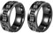 ZesNxj 2 Stück Modeaccessoires Fidget Ring Herren, Personalisierter Fidget Ring, Stressabbau Und Anti-Angst Geschenk Für Männer Und Frauen (Schwarz)