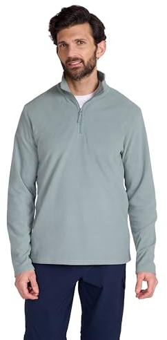 Mountain Warehouse Camber II Mens Half-Zip Fleece - Microfleece Sweatshirt Everyday Wear - Frühling Sommer, Outdoor, Reisen & Wandern Blassgrün 2X-Large