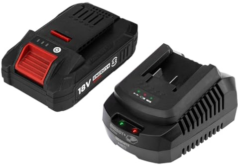 GRAPHITE Energy+ Akku 4Ah & Ladegerät Set, 18V Li-Ion | Kompatibel mit GRAPHITE & NEO TOOLS Werkzeugen, Lange Laufzeit & schnelles Aufladen mit Ladeanzeige