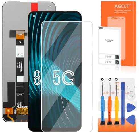 LCD Screen for Oppo Realme 8 5G RMX3241 Replacement Screen for Realme 8 Glass Display Touch Screen Digitalizer Assembly with Tools (6.5 Inch, Black)