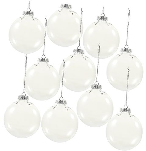 CIYODO Durchsichtige Weihnachtskugeln Zum Befüllen Hängende Klar Glas Ornament Für Weihnachtsbaumdeko Befüllbare Kugeln Für DIY Dekoration