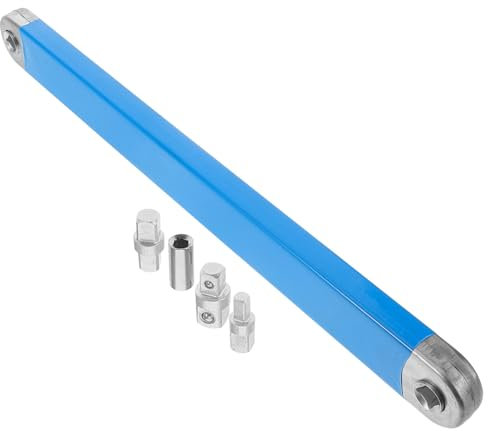 TOPBATHY Adjustable Offset Socket Wrench Tool with Drive Adapters Durable Extension Ratchet Wrench for Tight Reach Applications Blue