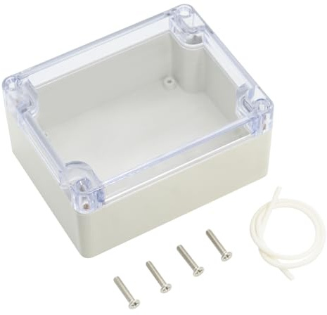LeMotech IP65 Abzweigdose aus ABS Kunststoff - Wasserdicht & staubdicht - Mit transparentem Klarsichtdeckel - Für Innen-/Außenbereich (115x90x55mm)