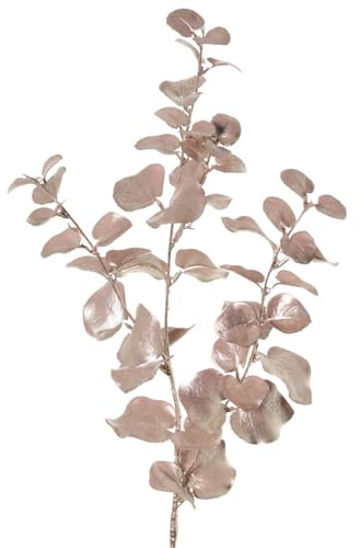 artplants.de Kunst Zweig Eukalyptus MALFHY, metallic-Hellrosa, 75cm | Künstlicher Eukalyptuszweig