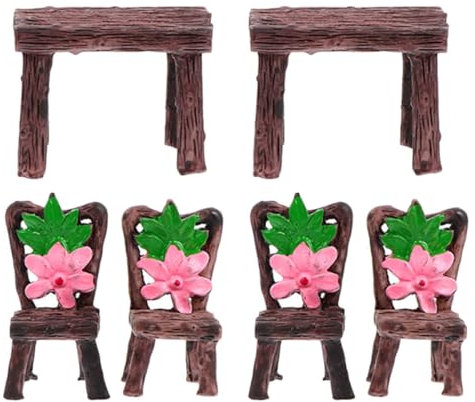 CIYODO 2 Sätze Tisch und Stuhl Harz Teiliges Gartenmöbel Deko für Kreative für Garten Balkon und Innenräume