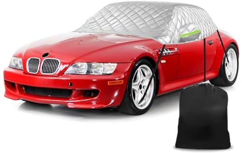 Halbe Autoabdeckung Ersatz für BMW Z3 1996-2002, Passgenaue Softtop-Dachschutz-Autoabdeckung Wasserdicht, Verdickte Halbe Garage für jedes Wetter, Anti-Hagel und Anti-Schnee
