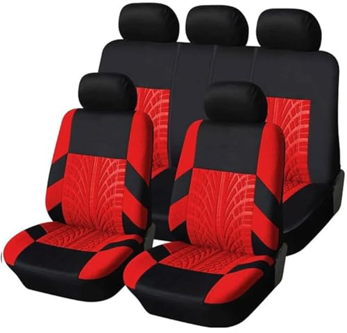 WXEXUDIN Auto Sitzbezug Für Hyundai i10 i-10 / i10 N Line 2013-2024,Vorne Und Hinten Auto-Schonbezüge Set Wasserdichtes Atmungsaktiv Autositzbezüge Sitzschutz Zubehör,C/Red