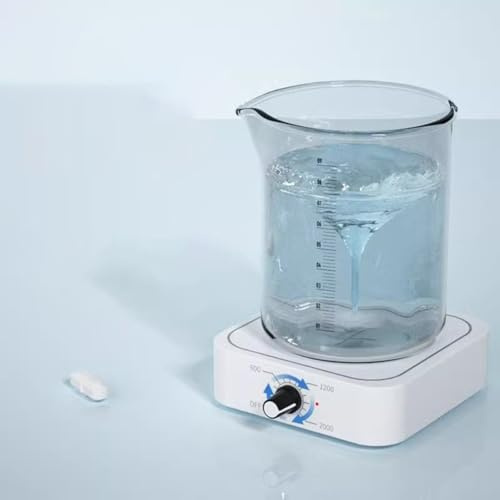 Mini-Magnetrührer für Laborgebrauch, 200–2000 U/min, verstellbarer elektrischer Mixer mit Typ-C-Power, 1 L-1,5 l Fassungsvermögen, kompakte Größe 10 x 10 cm, Kunststoff
