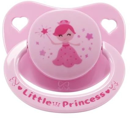 CutiePlusU Adult Schnuller mit großem Schild & Silikon-Sauger – BPA-frei, mit süßen Motiven für Stressabbau und Entspannung - Little Princess Pink