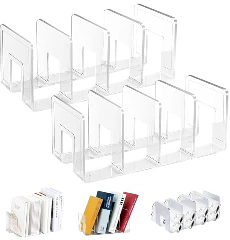 ZYETGH 2 Stück Briefhalter Transparent, Klare Zeitschriftensammler aus Acryl 4 Fächer Acrylbuch Schreibtisch Briefhalter Schreibtisch Aktenordner Organizer für Handtaschen Aufbewahrung
