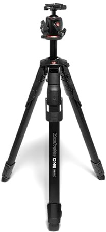 Manfrotto ONE Photo, Kit Treppiede in Alluminio + Testa a Sfera XPRO, Arca‑Swiss, Portata 12 kg, Colonna Orizzontale 90°, Gambe XTEND, Colonna Scorrevole, Piedi Modulari, fotocamere DSLR e Mirrorless