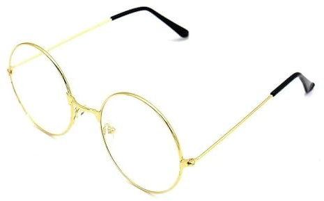 AYZDJ Round Retro Glasses - Vintage Metal Frame Clear Lens Eyeglasses, Unisex Classic Circle Spectacles for Costume Parties, Cosplay & Daily Fashion Accessories
