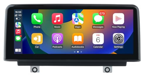 Junsun Carplay Radio für BMW F20 F21 F30 F31 F32 F33 F34 F36 mit NBT System | mit 10.25 Zoll Touchscreen, unterstützt das originale Fahrzeugsystem mit Carplay Android Auto YouTube WIFI Bluetooth