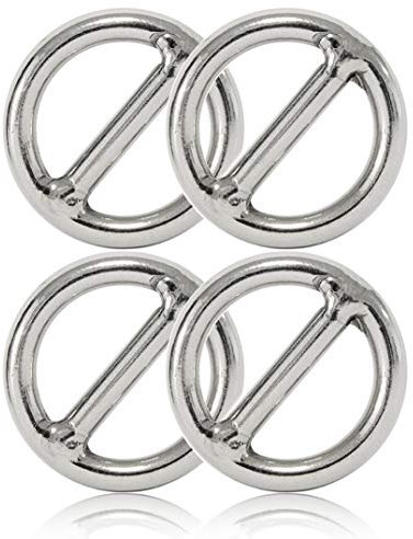 Ganzoo O-Ring mit Steg Metall für Hunde-Leine, 20 mm Innen-Durchmesser, 4 Stück, Stegring, legierter Stahl, Nicht rostend, Rund-Ringe für Paracord 550 Halsband, Handtasche, Basteln, Farbe Silber