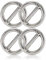Ganzoo O-Ring mit Steg Metall für Hunde-Leine, 20 mm Innen-Durchmesser, 4 Stück, Stegring, legierter Stahl, Nicht rostend, Rund-Ringe für Paracord 550 Halsband, Handtasche, Basteln, Farbe Silber