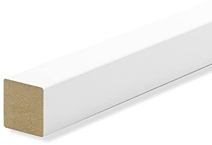 REESE Quadratleiste Vierkantleiste Abschlussleiste Sockelleiste - MDF Weiß RAL 9010 - Folie 20x20mm - Sparpaket (20 Stück (46lfm))