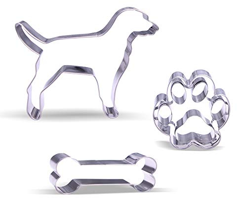 Juego de cortadores de galletas para perros, 3 piezas, acero inoxidable