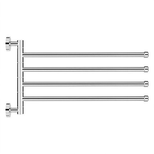 BORDSTRACT Barra portasciugamani Multilayer, Porta-Asciugaman Montata Muro Rastrelliera Acciaio Inossidabile Bagno Girevole Porta-Salviette, Per Bagno e Cucina (4 Bracci 180°)