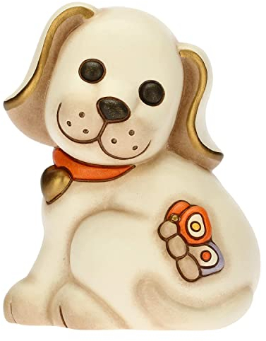 THUN - Cane con Farfalla - Living, Icone, Animali e Minianimali - Ceramica Dipinta a Mano - 9,2x8,5x11,5 cm h
