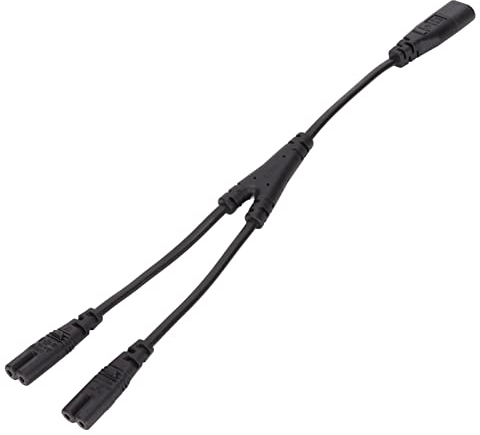 Power Y Splitter Cord 30cm, IEC320 C8 Stecker auf 2 X IEC320 C7 Buchse 1 in 2 Out AC Netzkabel, für Lautsprecher LCD Drucker Digitalkamera Schreibtischlampe Etc
