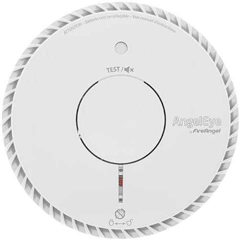 Fire Angel Détecteur de Fumée Optique, Détecteur Incendie, Label Q, Bouton Test/Silence, NF Certifié, Detection Fumée Précoce, Blanc