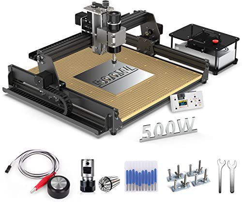 CNC Fresa, HomdMarket 4540 E1, fresatrice a 3 assi con mandrino da 500W per il taglio di legno, metallo, acrilico, MDF, nylon.