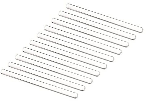 sourcing map 10Stk 3.3 Borosilikat Glas Stick 5.91 10mm Beidseitig Runde Rührgeräte