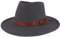 Breiter Rollbarer Outdoor Filzhut 100% Wolle Herrenhut Wasserabweisend faltbar Ledergarnitur Anthrazit 55