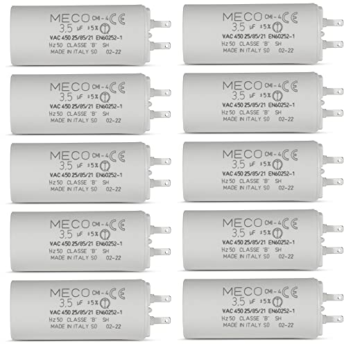 Lot de 10 Condensateurs 3.5 µF Spécial volet roulant Moteur 10 Nm à petites cosses 2,8mm - GARANTIE 1 an