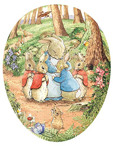 Nestler XL Osterei zum Befüllen Größe 25 cm Motiv - Hasenkinder von Beatrix Potter - Handgemachte Eier aus Pappe - EIN liebevolles Ostergeschenk