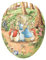 Nestler XL Osterei zum Befüllen Größe 25 cm Motiv - Hasenkinder von Beatrix Potter - Handgemachte Eier aus Pappe - EIN liebevolles Ostergeschenk