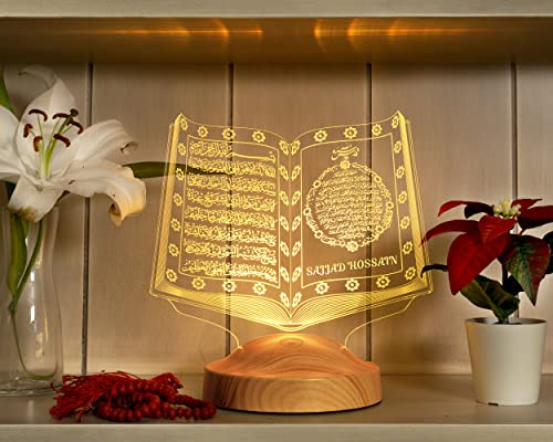 Geschenkelampe Ramadan Deko Koran Sura mit Namen Gravur Islamische Eid Mubarak Dekoration 3D Led Lampe Geschenk für Freunde