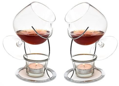 OBIOZZ Large Brandy and Cognac Snifter Warmer Glass Gift Set 2X 400ml Crystal Glasses dlhfr917