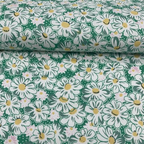 EDGEAM Baumwollstoff Meterware 160 cm breit - Stoffe zum Nähen (50cm, 100cm, 200cm) - Handwerken Nähen Stoff - Dekostoff - Nähmaterial (Grün 03#, 50x160cm)