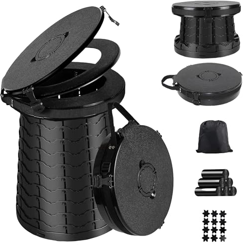 PLOGGING Toilettes de Camping Portables pour Adultes, Hauteur réglable, Pot Porta Portable pour Camping, Urgence en Plein air, Voiture, Voyage