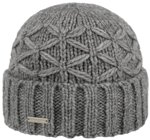 Seeberger Annelie Beanie Mütze mit Manschette Damen/Herren -, Hellgrau, 6.75-7.5