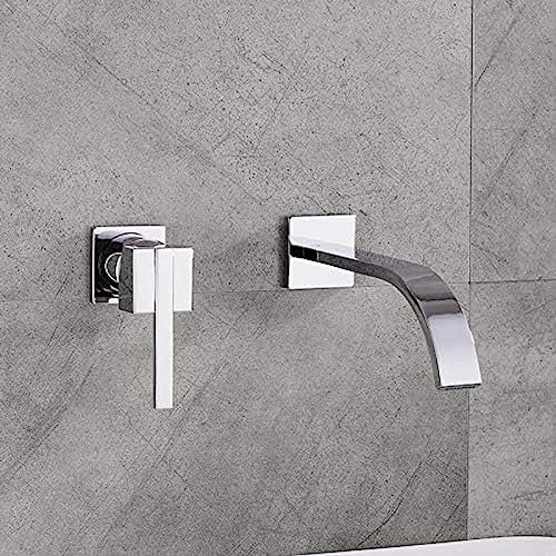 Robinets De Lavabo De Salle De Bain Robinet D'eau Robinets De Lavabo De Salle De Bain Robinet Mural En Laiton Noir,Blanc