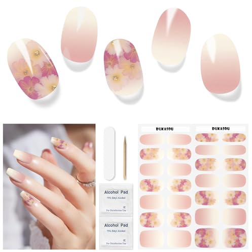 Nagelfolie UV Härtend - 28 Stück Nagelsticker UV Gel Nagelfolien Selbstklebend Nail Sticker Nagellackstreifen Gel-Nagelaufkleber in Salonqualität Art Stickers DIY für Damen Mädchen