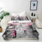 ANHOPE Paris Eiffelturm Rosa Baum Bettwäsche Set 2 Teilig Bettbezug 135x200 cm + Kissenbezug 80x80 cm Weich Microfaser Bettbezüge Set mit Reißverschluss Ganzjahres Bettdeckenbezug Set