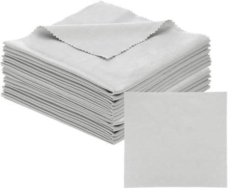 PATIKIL Eyeglass Microfiber Cleaning Cloth 12x12, 12 Pack Glasses Cleaning Cloth Soft Wipe Screen Cloth for Camera Lens Eyeglasses Screens, Gray