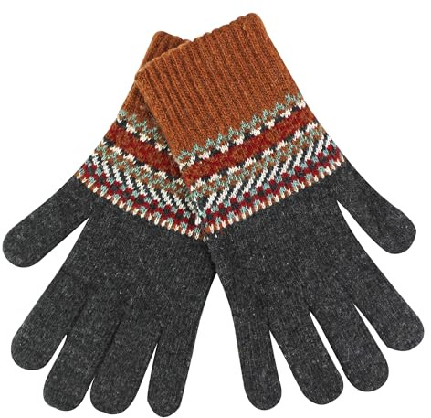 Sock Snob Mens Wool Gloves | Winter Cute Fairisle Gloves for Cold Weather