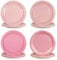 Lot de 48 assiettes en carton rose poudré de 17,8 cm, assiettes à dessert pour anniversaires, remises de diplômes, mariages et fêtes de fin d'année, lot de 4 couleurs