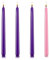 Confezione da 4 candele dell'Avvento, 1 conica rosa e 3 viola, candele for feste di compleanno da 10 pollici, prodotti natalizi