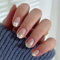 SXVME French Press on Nails Short Square Shape False Nails with 3D Cute Daisy Designs Natural Nude Floral Fake Nails Short Spring Summer for Women Daily Wear, 24 Pcs