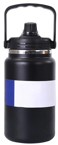 Generico Bottiglie d'Acqua in Acciaio Inox,Borracce Termiche Portatili in Inox - Grande Capacità Antigoccia Borracce Termiche per Palestra Outdoor Sport Viaggi Ciclismo Trekking Spiaggia