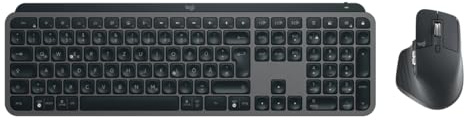 Logitech MX Keys Combo for Mac, kabellose Tastatur/Maus, beleuchtete Tastatur, Bluetooth USB C für MacBook Pro/MacBook Air/iMac/iPad, QWERTZ DE - Grau [Bulkversion - Ohne Verpackung]